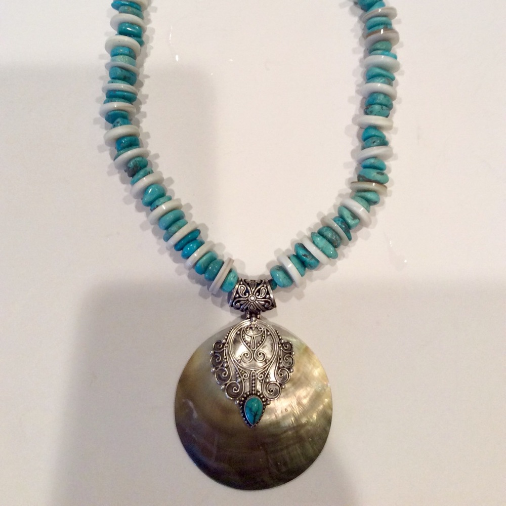 Silver and turquoise necklace